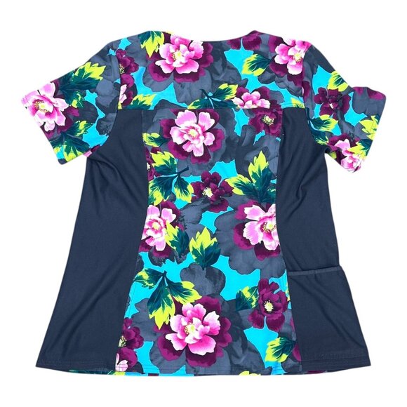 Dickies Cherokee Floral Side Panel Lot of Nursing Scrub Top Shirt Set Of 2 iflex - Picture 6 of 7